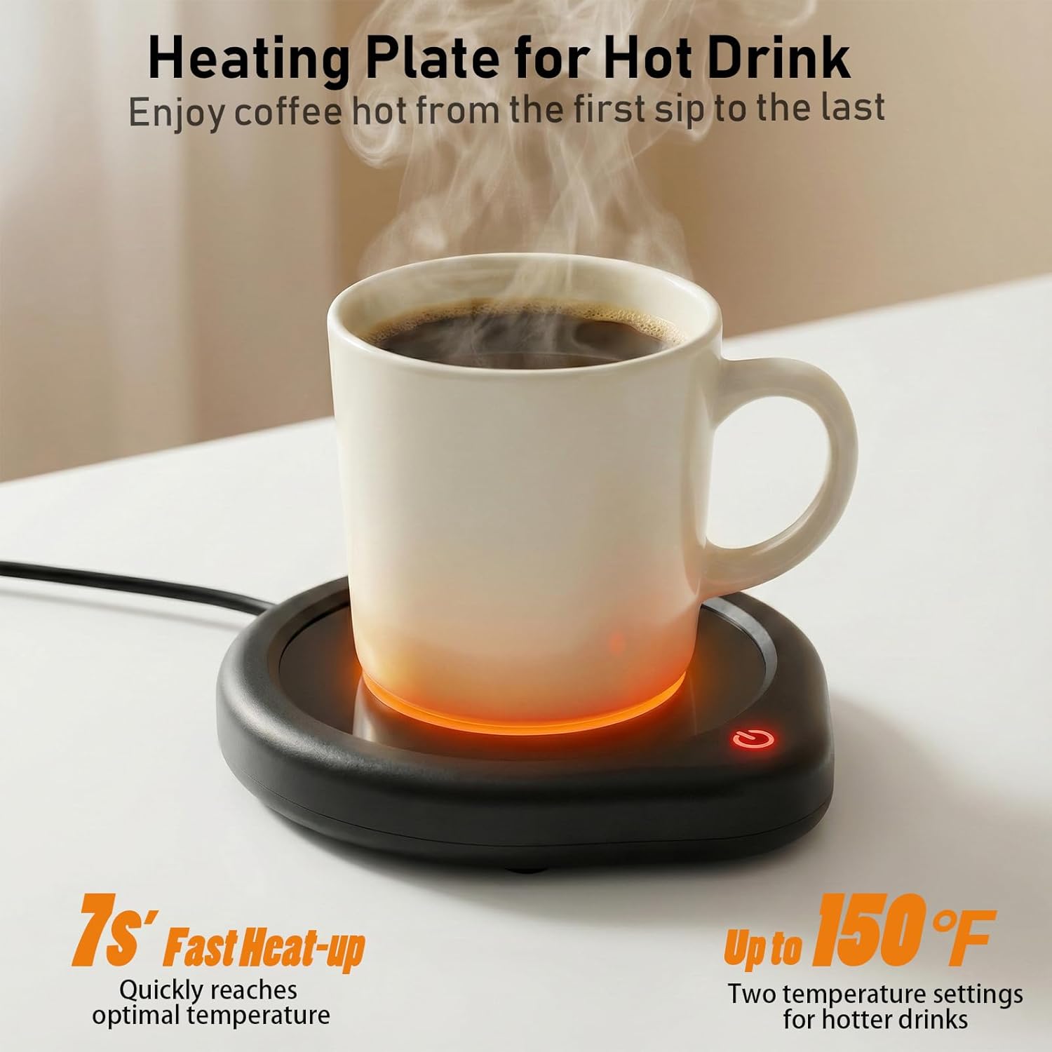 Coffee Mug Warmer, Cup Warmer for Desk with Auto Shut Off Smart Temperature Settings