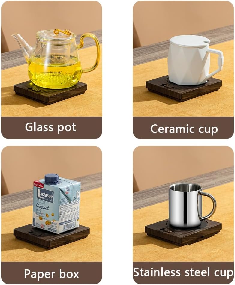 Desk Coffee Mug Warmer for Office: 13W 2-Temp Adjustable Electric Heated Coaster Tea Cup Hot Plate