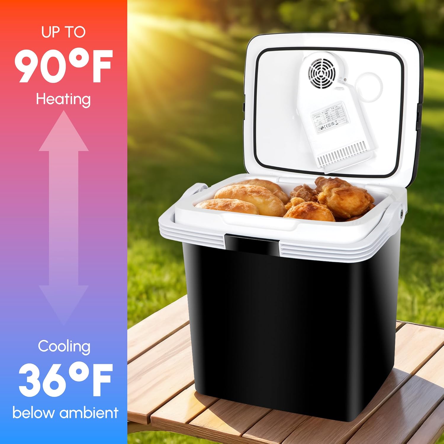 Portable RV Refrigerator 28 Qt(26L) Electric Cooler and Warmer 12V Mini Fridge for Car Camping, Fishing, Work Beach Picnic