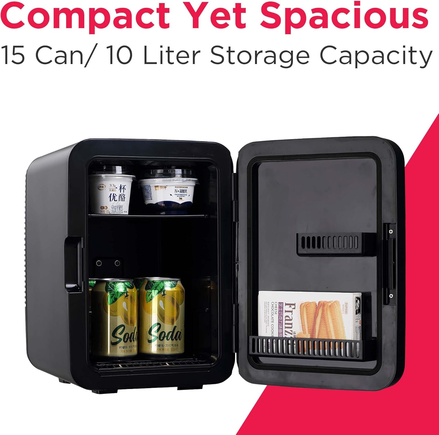 Portable 10L, 15-can Mini Fridge Brushed Stainless Rugged Refrigerator