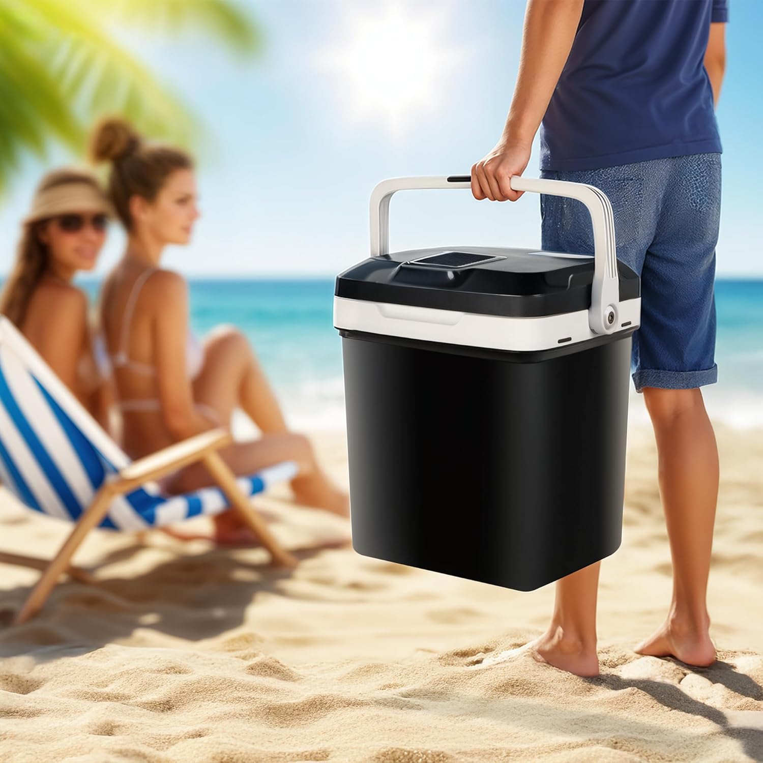 Portable RV Refrigerator 28 Qt(26L) Electric Cooler and Warmer 12V Mini Fridge for Car Camping, Fishing, Work Beach Picnic