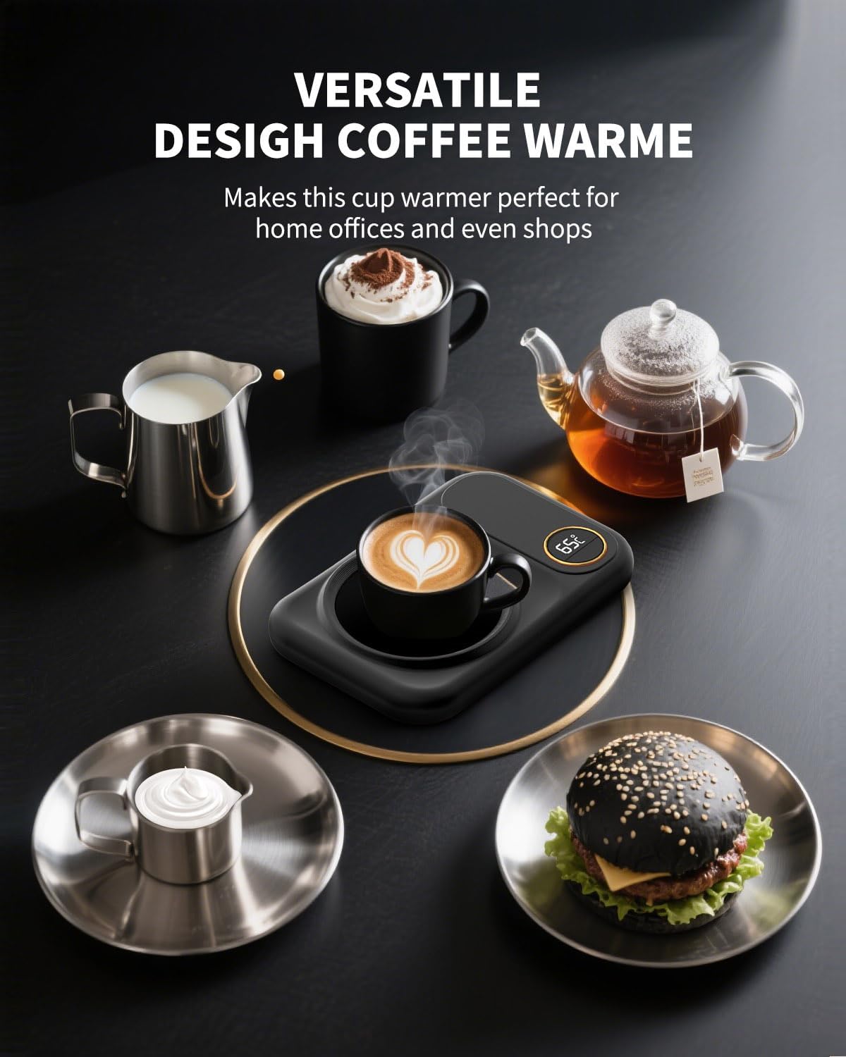 Elektrische koffiewarmer, koffiekop, warmhoudend, 3 temperatuurniveaus