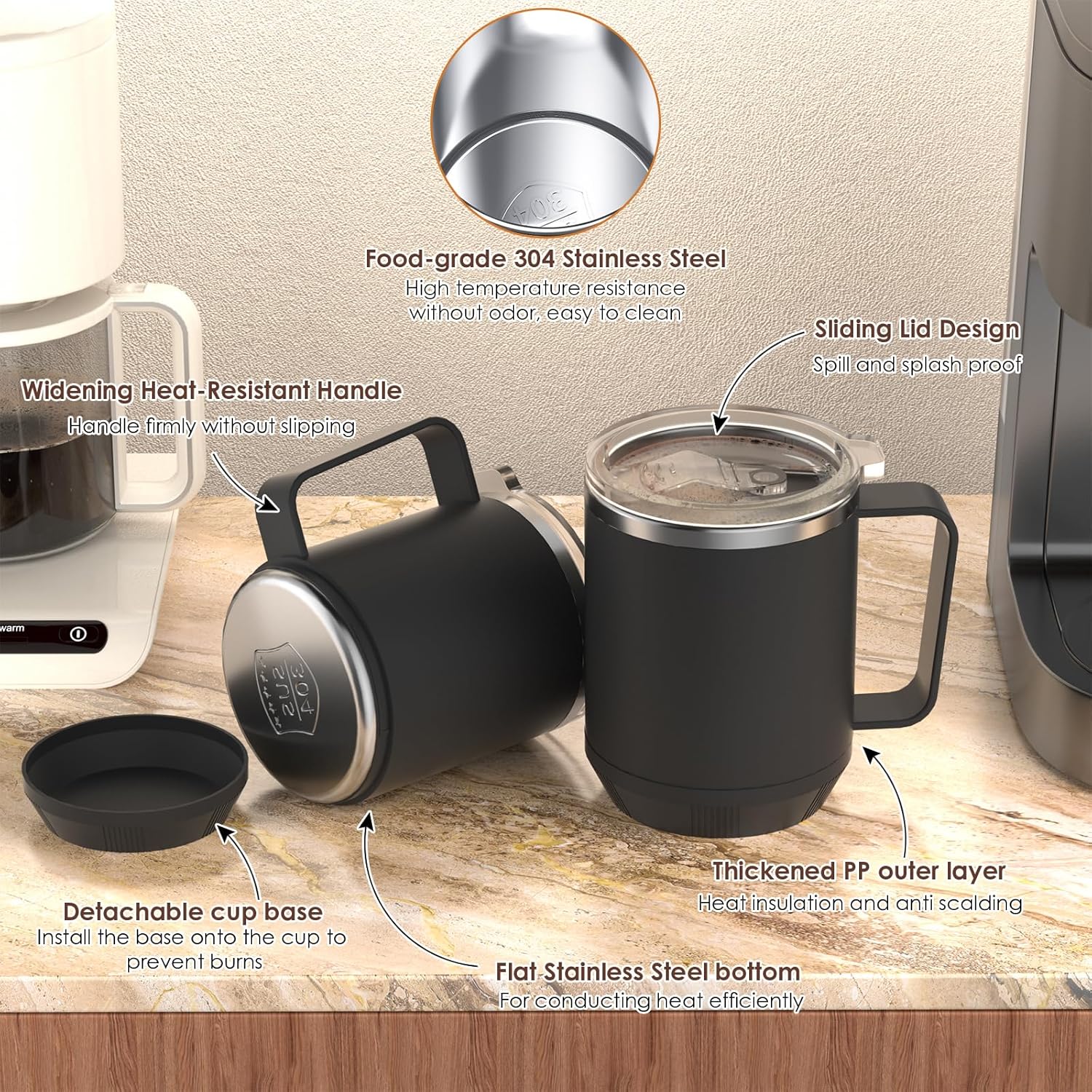 Coffee Mug Warmer & Mug Set for Desk, Smart Coffee Cup Warmer with 16oz Heated Mug