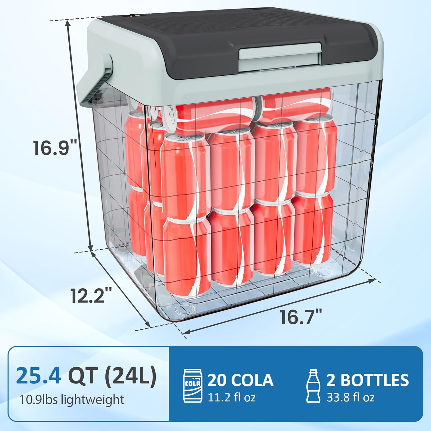 Portable Electric Cooler & Warmer with Handle – Dual Heating & Cooling Mini Thermoelectric Car Fridge for Vehicles