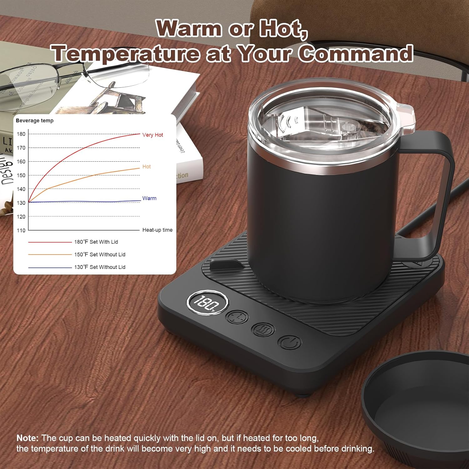 Coffee Mug Warmer & Mug Set for Desk, Smart Coffee Cup Warmer with 16oz Heated Mug